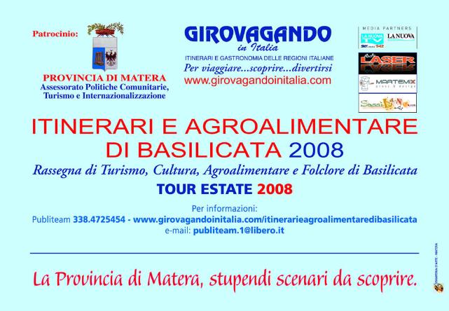 ITINERARI E AGROALIMENTARI DI BASILICATA 2008