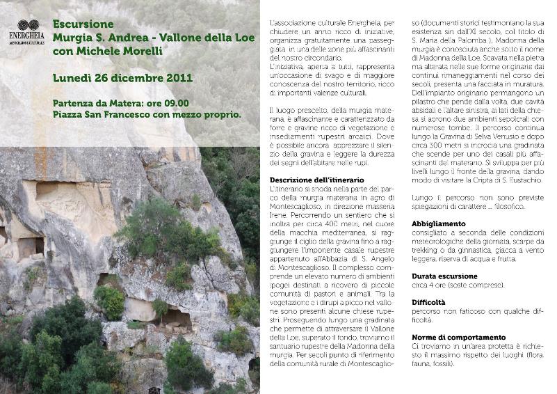 Escursione Murgia S.Andrea Vallone della Loe - 26 dicembre 2011
