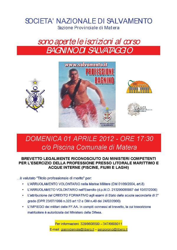 Corso bagnino di salvataggio 