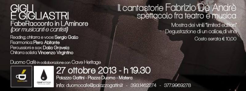 Il Cantastorie Fabrizio De Andr - 27 ottobre 2013