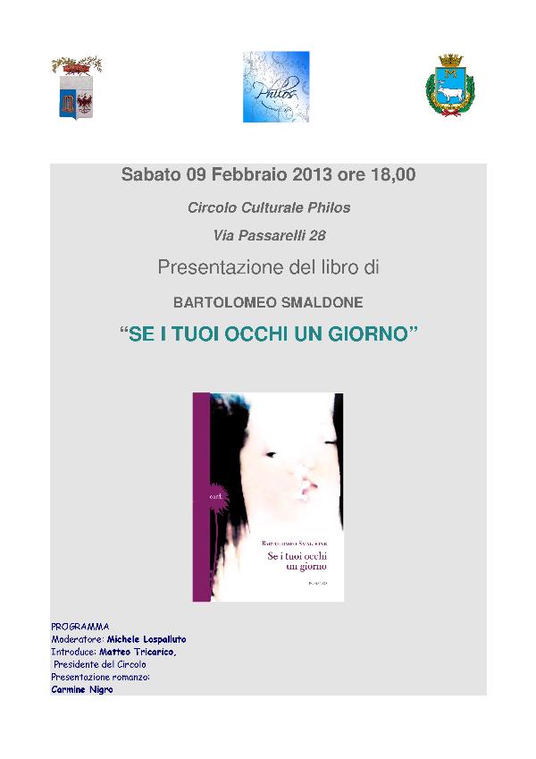SE I TUOI OCCHI UN GIORNO - 9 febbraio 2013