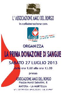 Giornata di donazione di sangue  - Matera