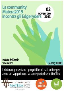 La community MT2019 incontra gli Edgeryders - 2 novembre 2013  - Matera