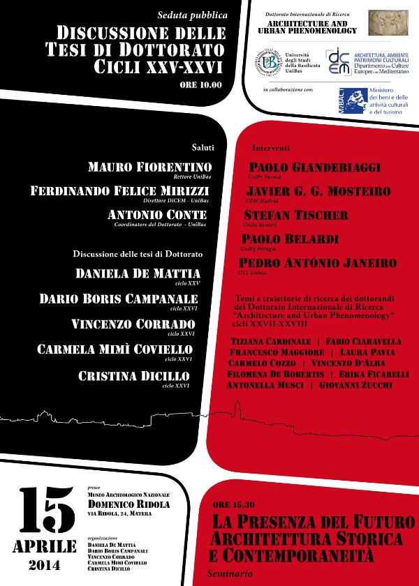 Architecture and Urban Phenomenology - 15 aprile 2014