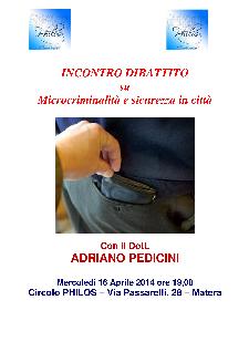 Microcriminalit e sicurezza in citt - 16 Aprile 2014  - Matera