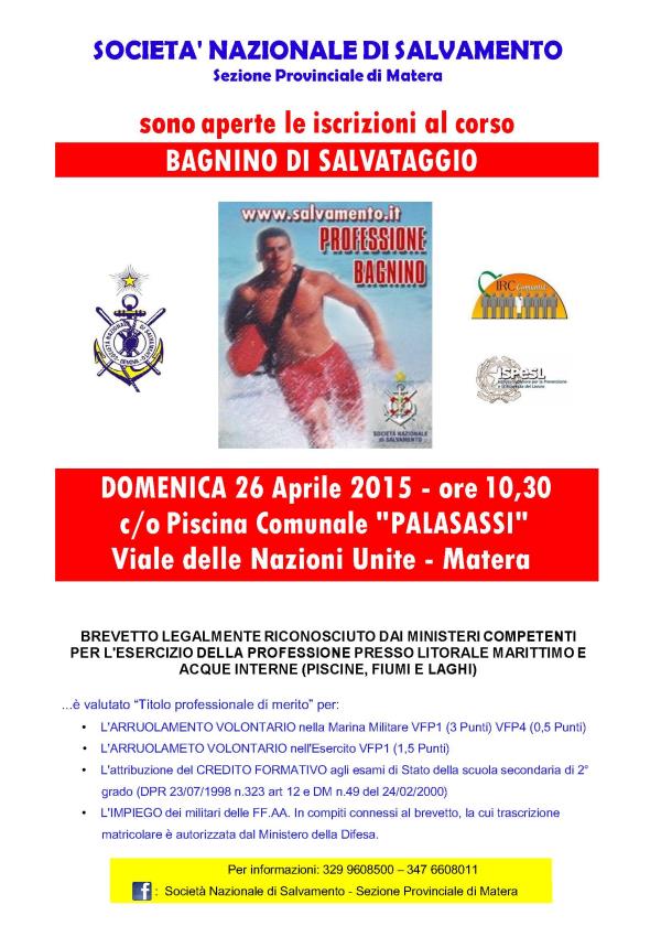 Corso bagnino di salvataggio e istruttore di nuoto S.N.S. 