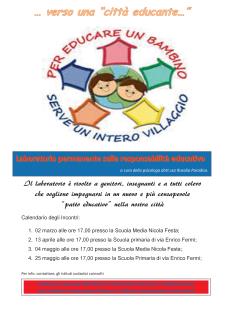 Laboratorio permanente sulla responsabilit educativa  - Matera