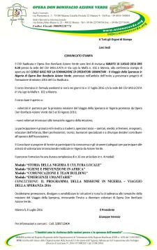 CORSO BASE PER LA FORMAZIONE DI OPERATORI UMANITARI  - Matera