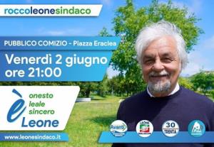 Pubblico comizio sul programma amministrativo del candidato sindaco Leone Rocco - Matera