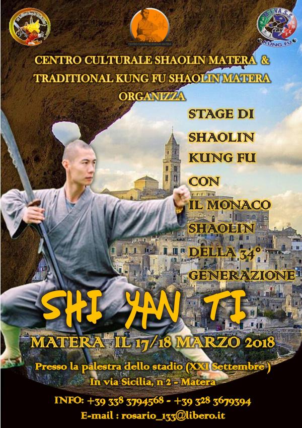 Stage di Shaolin Kung-fu con Shin Yan Ti 