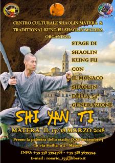 Stage di Shaolin Kung-fu con Shin Yan Ti  - Matera