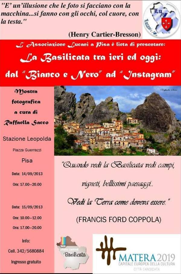Basilicata tra ieri ed oggi: dal Bianco e Nero ad Istagram  mostra dell´associazione dei lucani a Pisa 