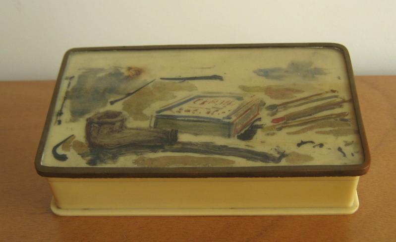Filippo De Pisis. Portasigarette in avorio con coperchio dipinto, 1939.Olio su avorio cm 10 x 18