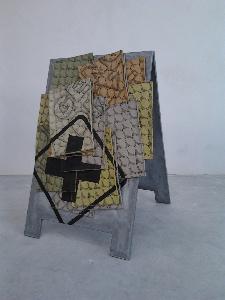 Perino&Vele. Senza titolo (Luoghi comuni), 2011.Pastello e tempera su cartapesta, cm 94 x 70,5 x 73