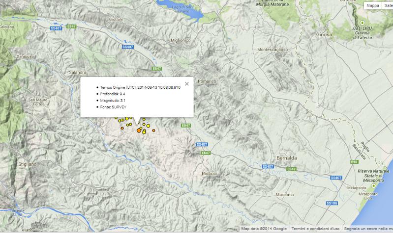 I terremoti delle ultime ore - 13 agosto 2014